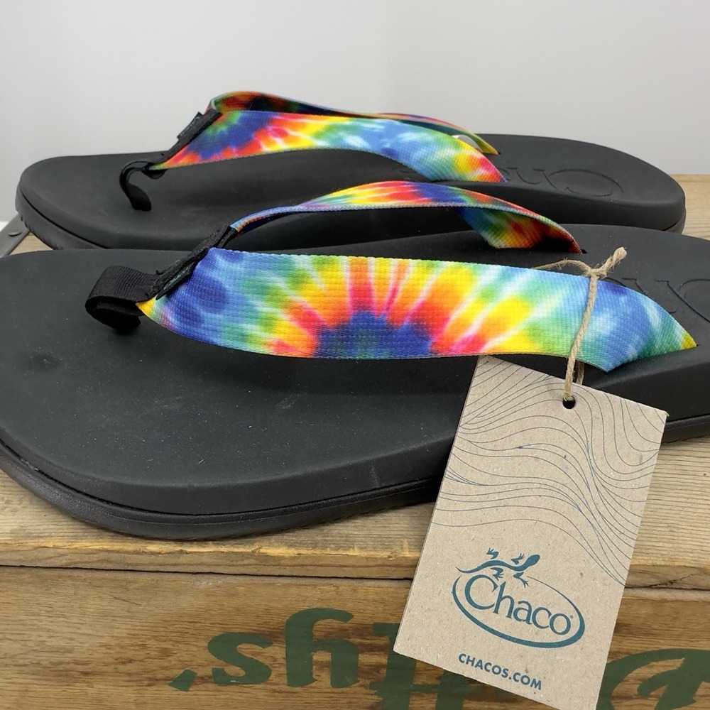 NEW Chaco Mens size 13 46 Sandals Rainbow Pride Flip Flops Chillos‎ LGBQT+ Tags